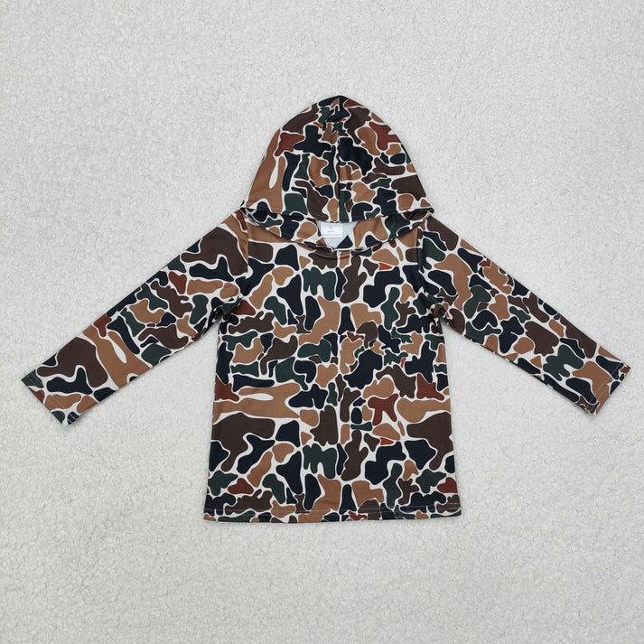 RTS NO MOQ Sibling baby boy clothes camouflage hooded long-sleeved tops