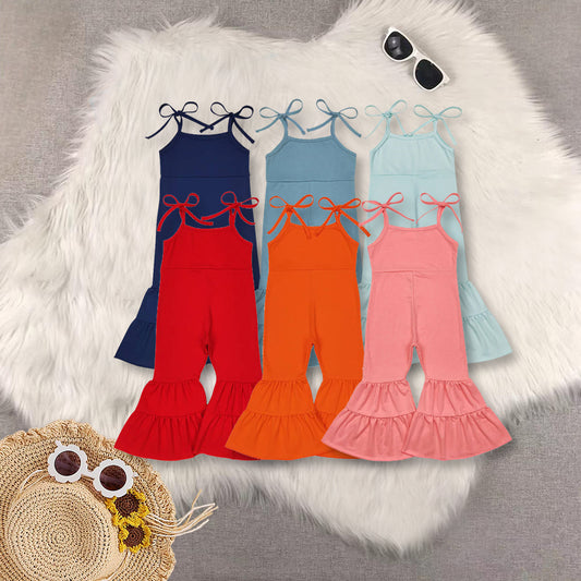 RTS NO MOQ Sibling baby girl clothes suspender jumpsuits
