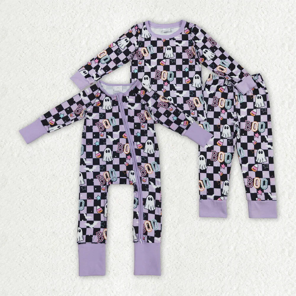 RTS Sibling baby girl clothes Halloween boo long Sleeve pants sets and rompers