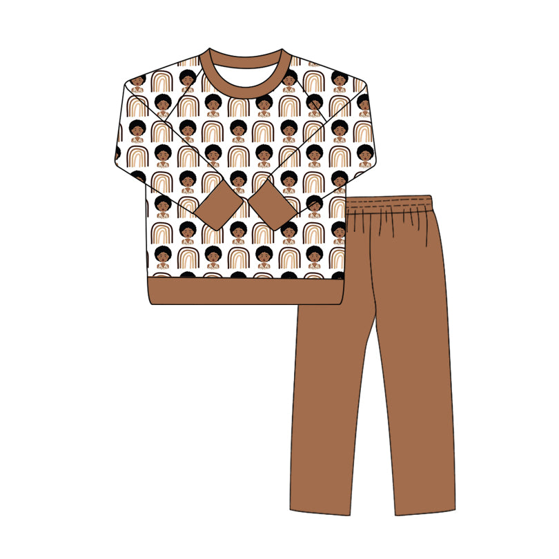 25.9.30 custom each style moq 8 eta 6-8week Sibling Sisters baby boy long sleeve pants sets 2 match family design