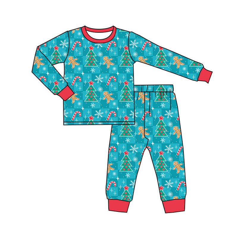 7.25 custom each style moq 5eta 4-6week Sibling Sister Christmas blue baby boys sets and rompers match family design