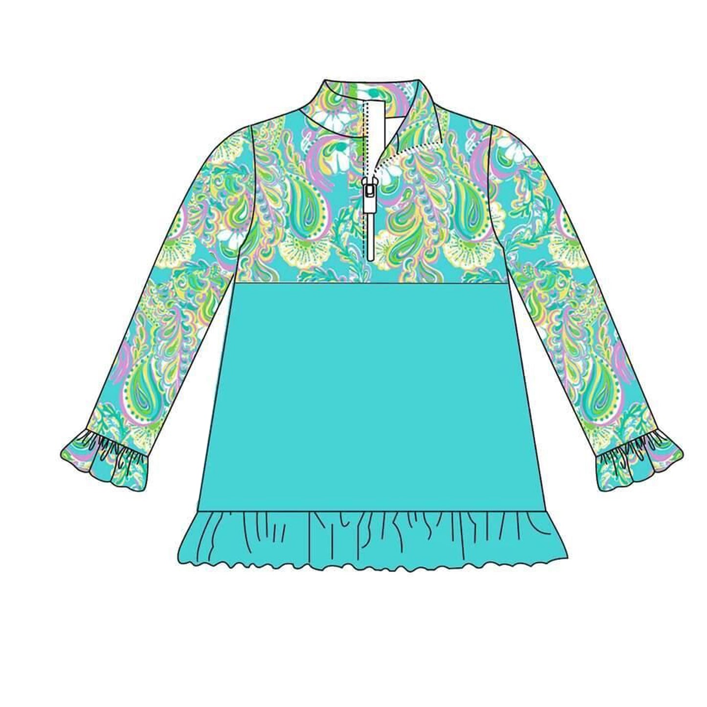 5.16custom each style moq 5eta 4-5week Sibling Sister Girls' long-sleeved tops with different styles and prints and colors match family design