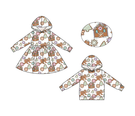 25.6.21 custom each style moq 5eta 4-6week Sibling Sisters Christmas baby girls long sleeve dress and top match family design