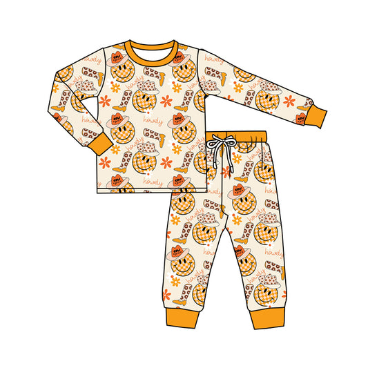6.17 custom each style moq 5eta 4-6 week Sibling Sister smiley orange boys outfits and romper match family design