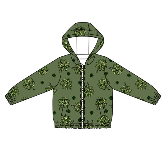 10.16 custom each style moq 5 eta 4-6week baby boys clothes lucky green hooded long sleeve top