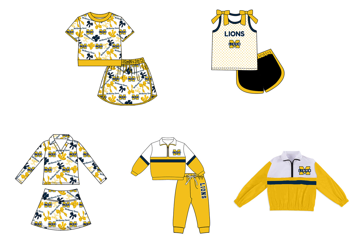 Custom moq 5 mix size milk silk summer teams Girls Polka Dot Top Shorts Set Top Skirt Short Set Zipper Pullover Jogger Pants Set Yellow Pullover Tops