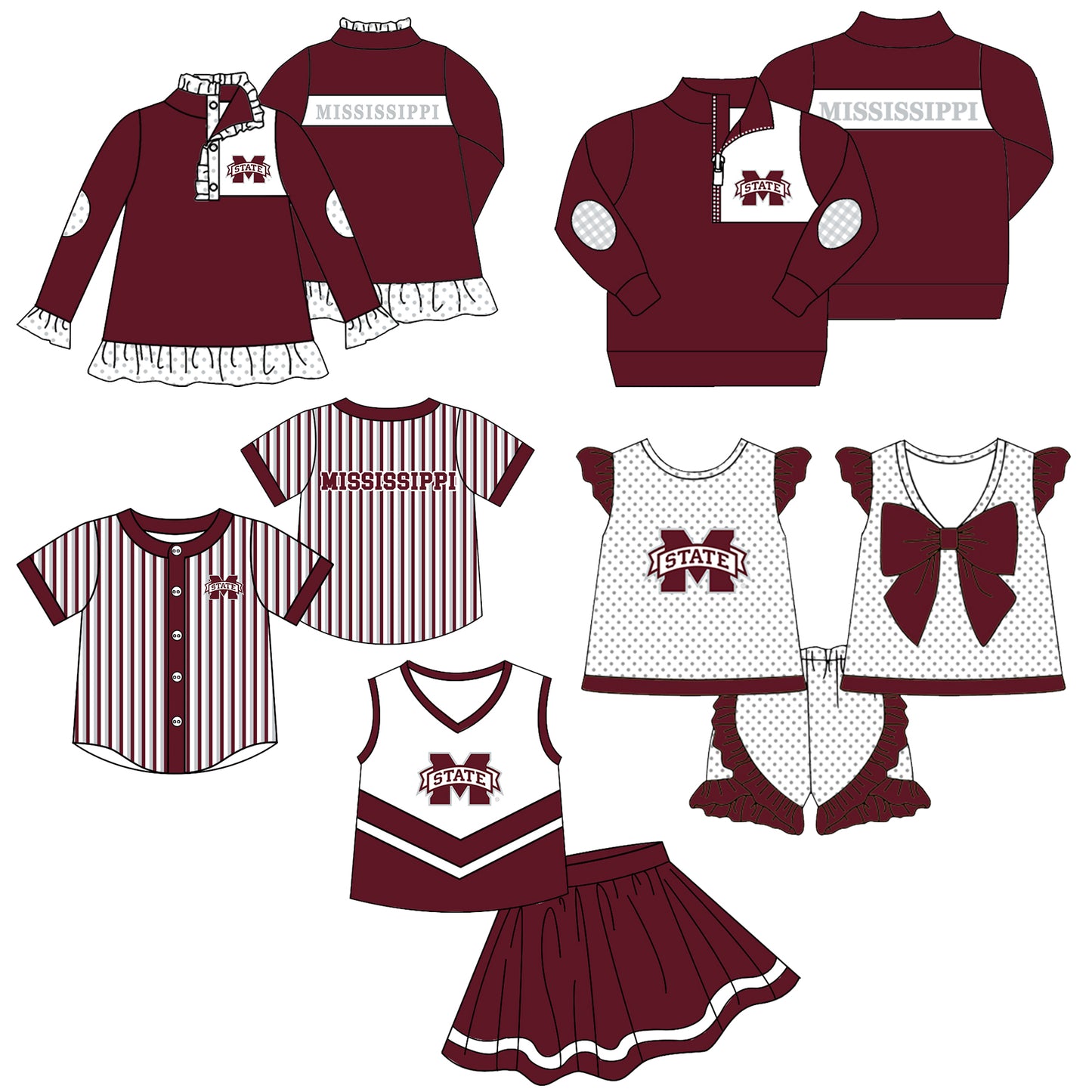 Custom moq 5 mix size milk silk summer teams Dark Red Girls Long Sleeve Top Matching Short Sleeve Set Boys Tops