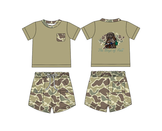 12.9 custom each style moq 5eta 4-6week baby boys clothes camouflage short sleeve shorts sets