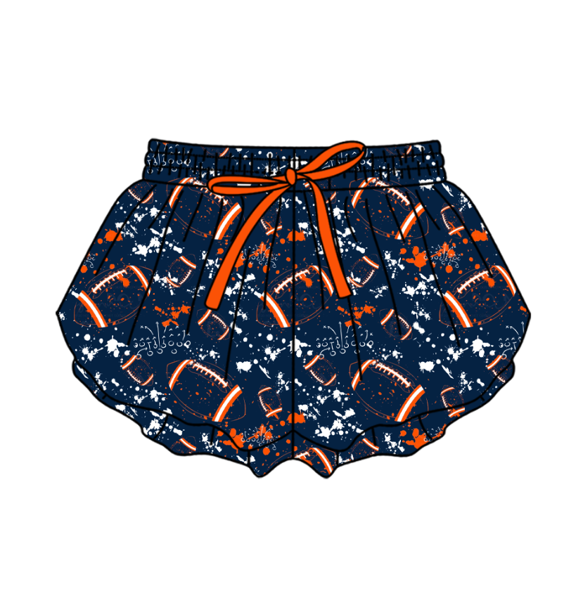 Custom moq 5 mix size milk silk summer teams Baby Girls Football  Yoga Active Ruffle Shorts Bottom for Kids