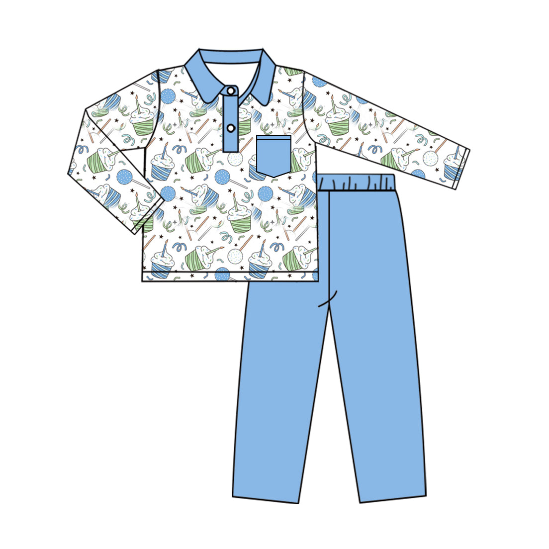 6.4 custom each style moq 5eta 4-6week Sibling Sister ice creaam blue boys pajamas outfits and baby romper match family design