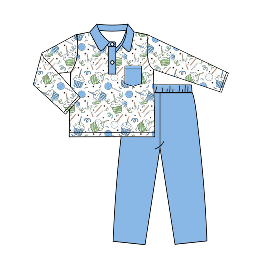 6.4 custom each style moq 5eta 4-6week Sibling Sister ice creaam blue boys pajamas outfits and baby romper match family design