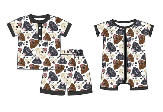 12.17 custom each style moq 5eta 4-6week Sibling Sister dog baby boy short sleeve shorts sets and rompers match design