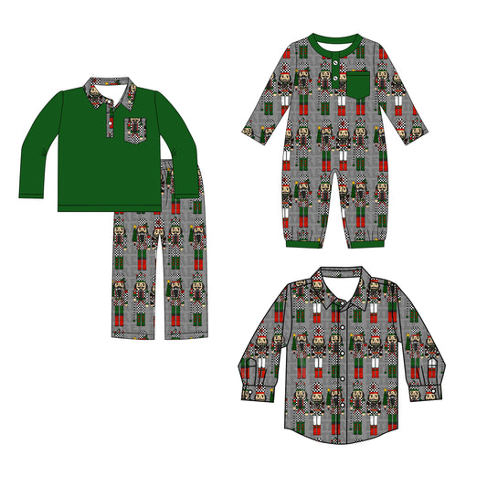 25.8.11 custom each style moq 5eta 4-6week Sibling Sisters Christmas green baby boy long sleeve pants sets and rompers and top match family design