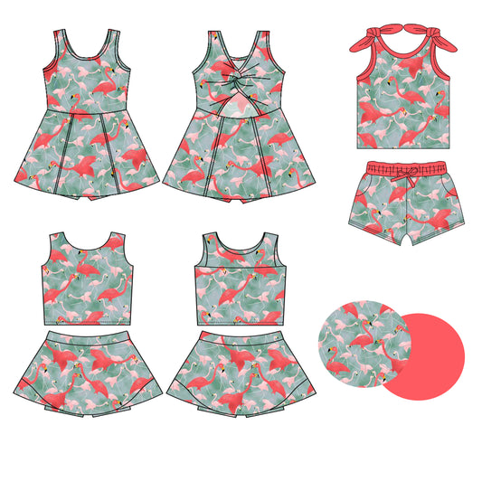 3.22 custom each style moq 5eta 4-6week Sibling Sister baby girls clothes Short sleeve shorts sets and yoga dress 1 and dress 2 match family design
