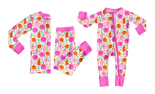 25.6.24 custom each style moq 5eta 4-6week Sibling Sisters pumpkin baby boy long sleeve pants sets and rompers match family design