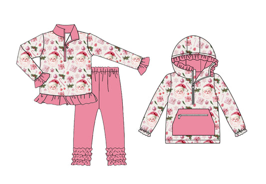 25.9.6 custom each style moq 5eta 4-6week Sibling Sisters Christmas bow baby girl long sleeve pants sets and top match family design