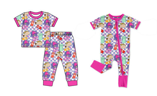 11.25 custom each style moq 5eta 4-6week Sibling Sister TACO RELL baby girls short sleeve sets and rompers match design