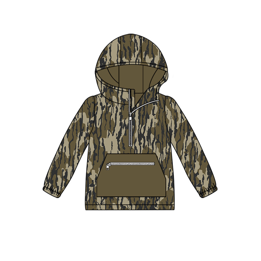 6.6 custom each style moq 5 eta 4-6week Sibling Sister baby boys and girls clothes camouflage hooded long sleeve top