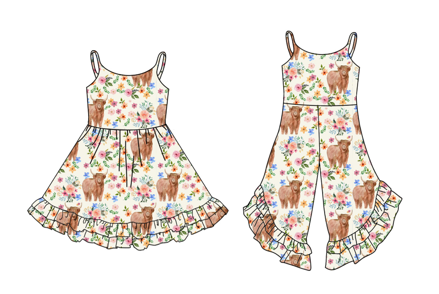 3.1 custom each style moq 5eta 4-6week Sibling Sister alpine floral baby girl dress and jumpsuit match family design