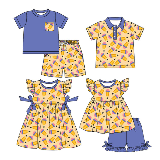 25.12.23 custom each style moq 5 eta 6-8week Sibling Sister pencil baby short sleeve shorts sets 2 and dress and top match design