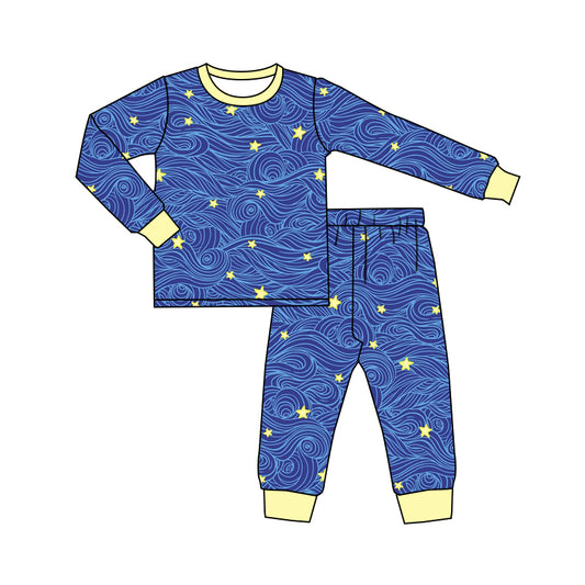 6.27 custom each style moq 5eta 4-6 week Sibling Sister stars blue baby boys outfits and romper match family design