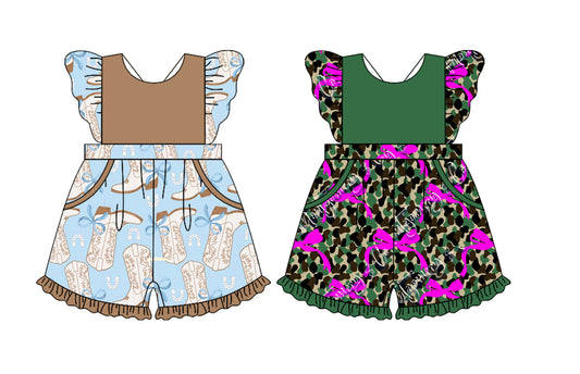 3.20 custom each style moq 5eta 4-6week Sibling Sister baby girls clothes Short sleeve jumpsuit 2 match family design