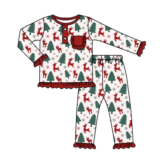 6.23 custom each style moq 5eta 4-6 week Sibling Sister Christmas deer baby boys outfits and romper match family design