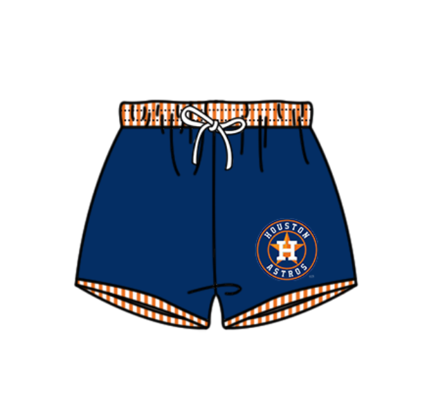 Custom moq 5 mix size milk silk summer teams baby girl boys clothes Navy Blue Two-Piece Swimsuit Set One Piece Swimsuits boy swim trunks