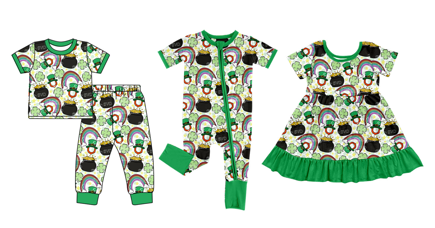 12.6 custom each style moq 5eta 4-6week Sibling Sister rainbow baby girl sets and dress and rompers match family design