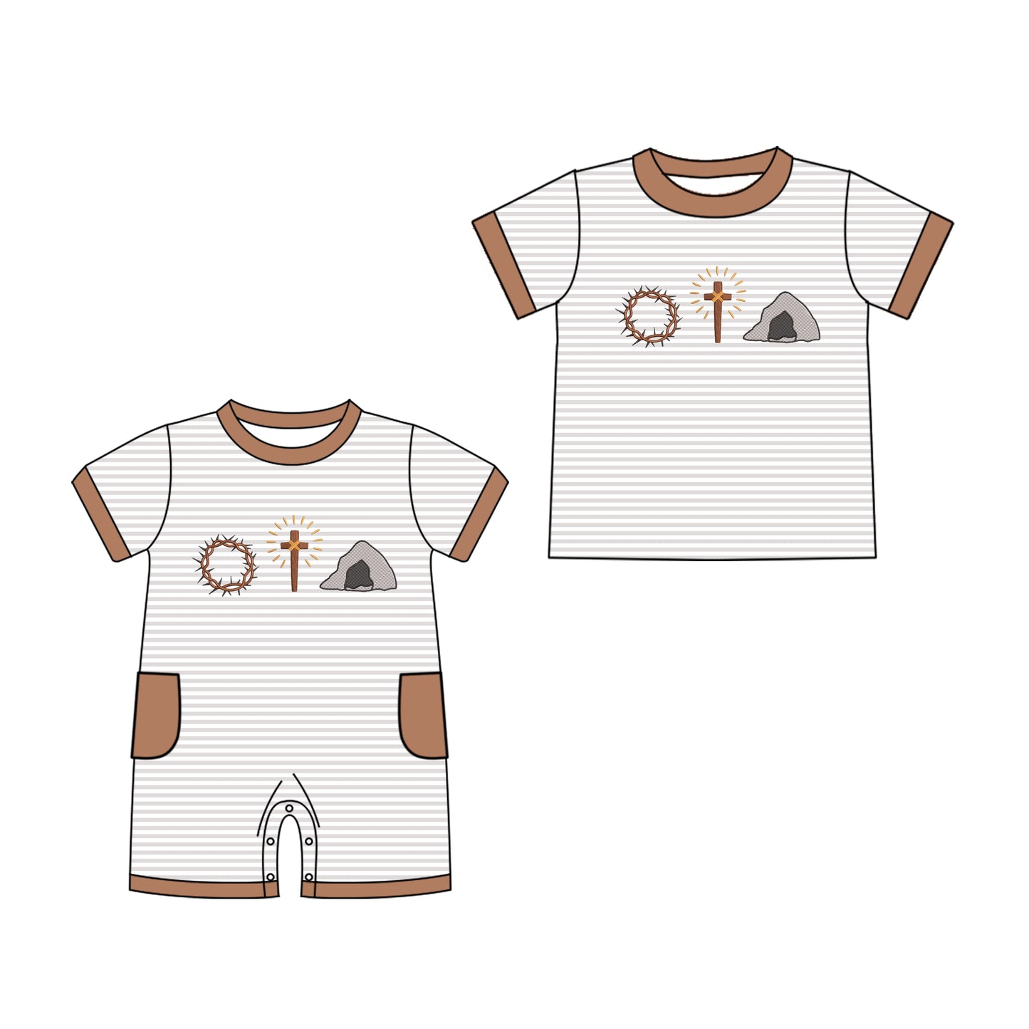 25.11.7 custom each style moq 5 eta 6-8 week Sibling Sister easter baby boy short sleeve top and rompers match family design
