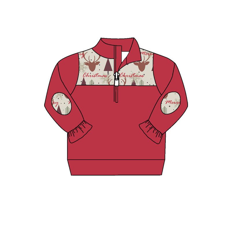 6.22 custom each style moq 5 eta 4-6week pink baby girls clothes Christmas red long sleeve top