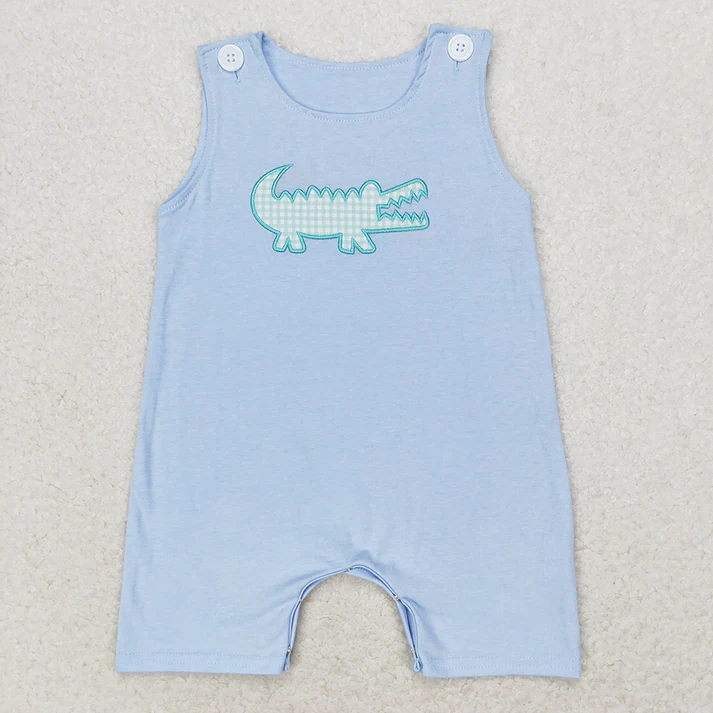 RTS Boys and girls embroidery Short Sleeve Shorts romper