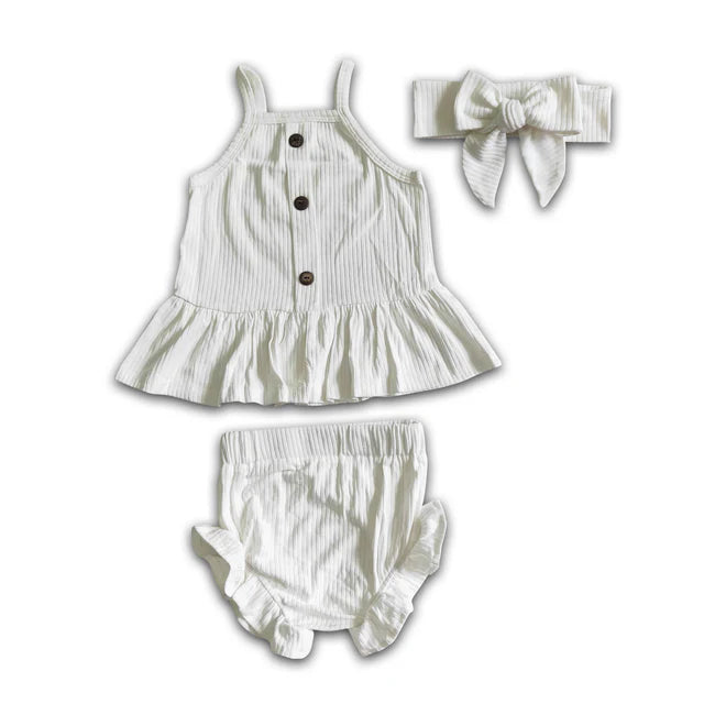 RTS NO MOQ Sibling Baby Girls cotton pink bummie sets
