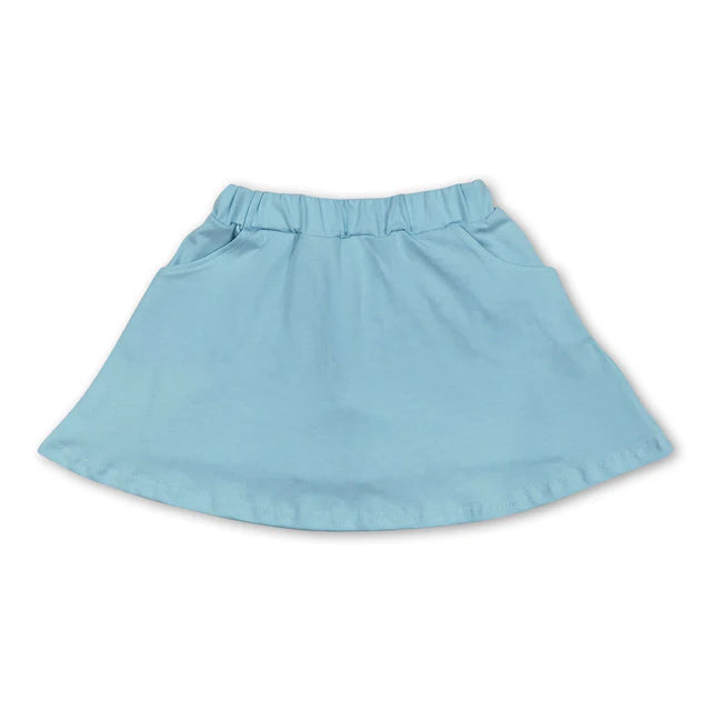 RTS NO MOQ Sibling Baby Girls Lavender Cotton Pocket Skorts Skirts