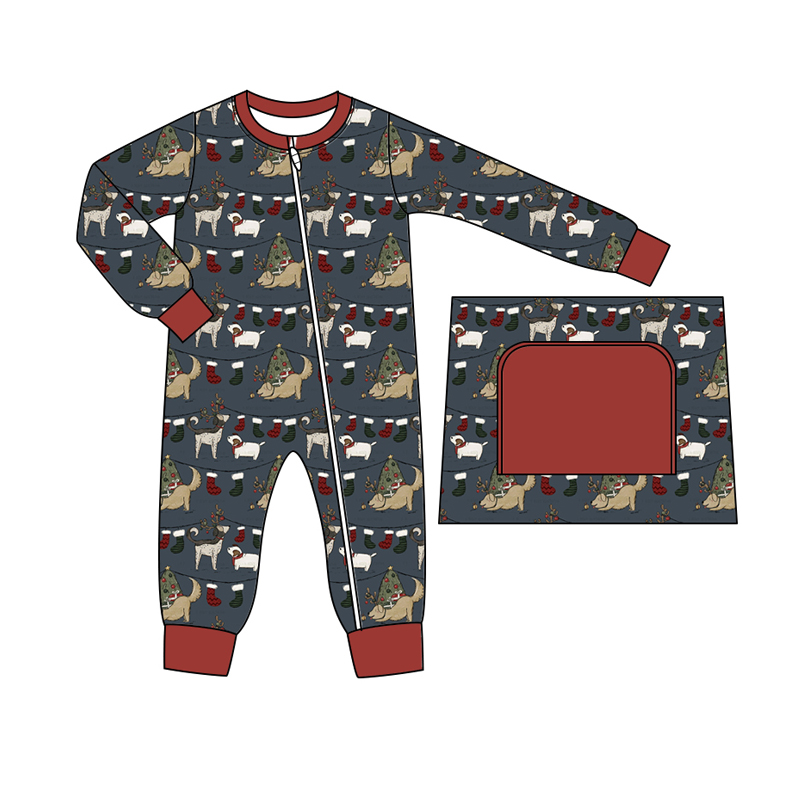Custom moq 5 each style eta 6-7weeks baby girl clothes Christmas long sleeve pants set 2 and rompers 2 and adult pants-25.8.5