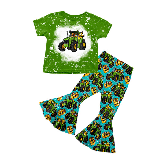 9.24 custom each style moq 5eta 4-6week baby girls clothes green short sleeve pants sets
