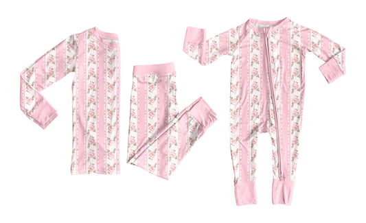 25.7.25 custom each style moq 5eta 4-6week Sibling Sister floral pink baby girl long sleeve pants sets and rompers match family design