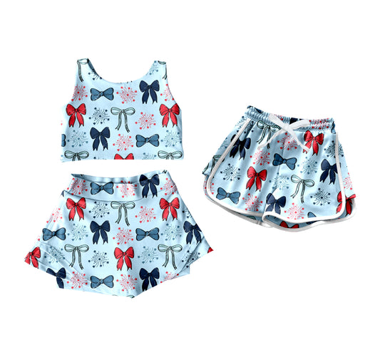 25.12.26 custom each style moq 5 eta 6-8week Sibling Sister bow baby short sleeve shorts sets and shorts match design