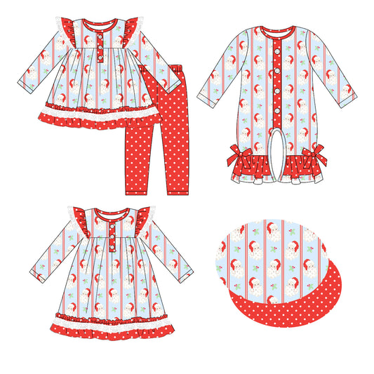 25.5.19 custom each style moq 5eta 4-6week Sibling Sisters Christmas baby girl long sleeve pants sets and dress and rompers match family design