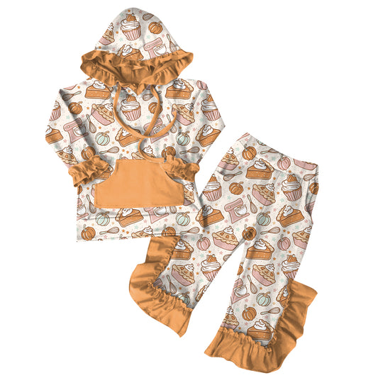 25.6.14 custom each style moq 5eta 4-6week Sibling Sisters hooded baby girl long sleeve pants sets 1 and sets 4 match family design