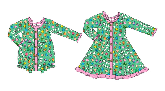 25.9.11 custom each style moq 5eta 4-6week Sibling Sisters baby girl long sleeve dress and rompers match family design
