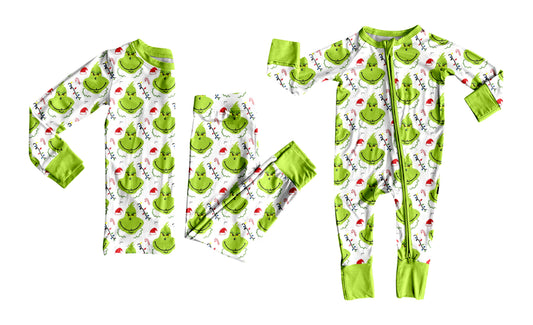 25.7.30 custom each style moq 5eta 4-6week Sibling Sister Christmas green baby boy long sleeve pants sets and rompers match family design
