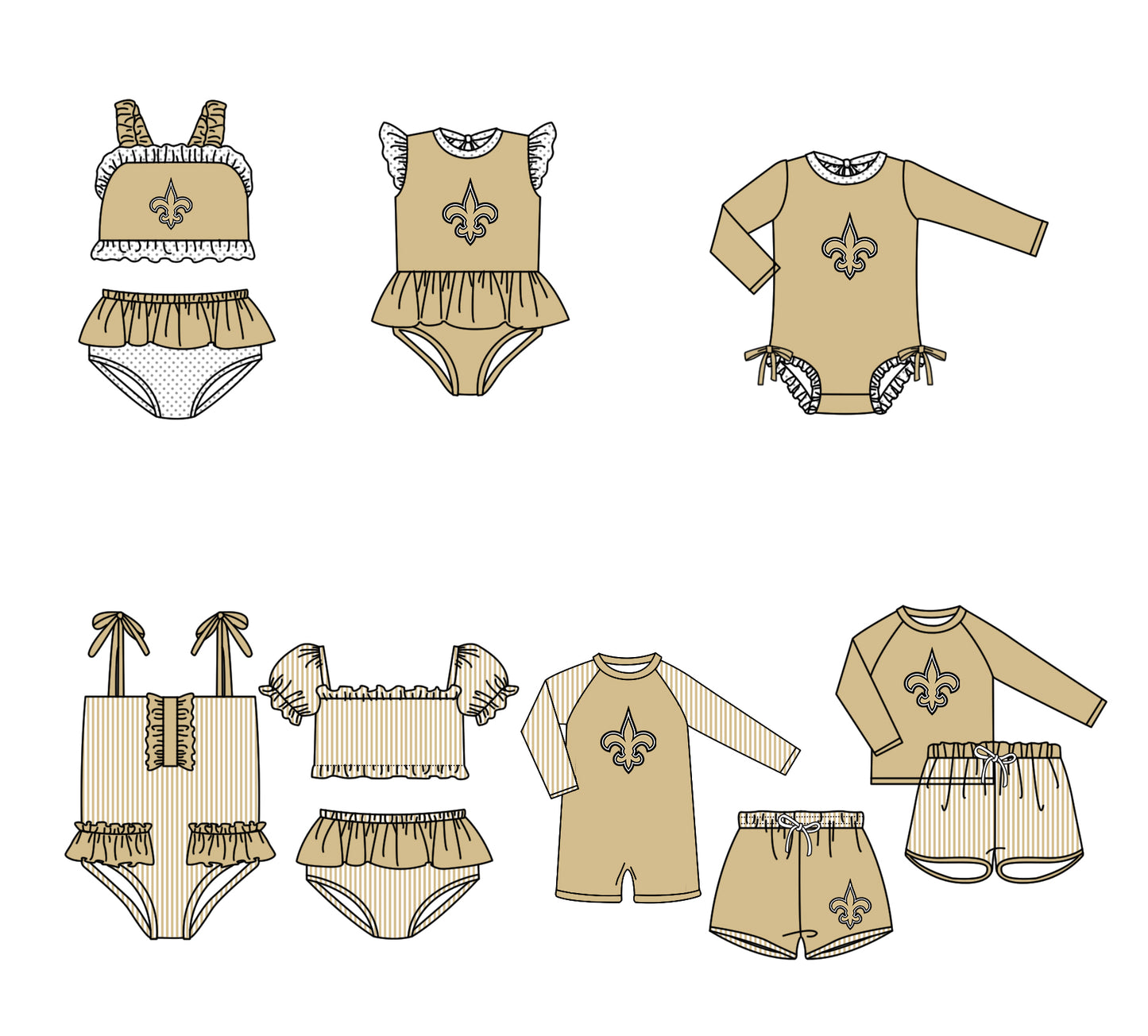 Custom moq 5 mix size milk silk summer teams baby girl boys clothes Two-Piece Swimsuit Set One Piece Swimsuits boy swim trunks