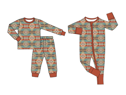 25.5.7 custom each style moq 5eta 4-6week Sibling Sisters geometric baby boy long sleeve pants sets and rompers match family design