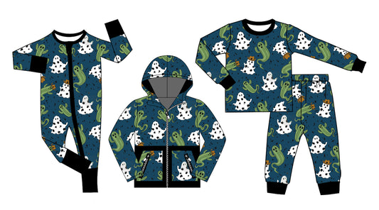 25.8.14 custom each style moq 5eta 4-6week Sibling Sisters ghost catcus baby boy long sleeve pants sets and romper and top match family design