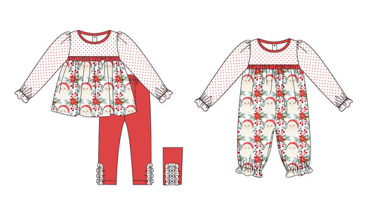 25.6.18 custom each style moq 5eta 4-6week Sibling Sisters Christmas baby girl long sleeve pants sets and rompers match family design