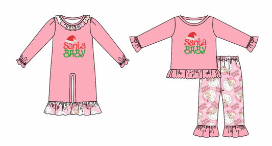25.5.25 custom each style moq 5eta 4-6week Sibling Sisters Christmas baby girl long sleeve pants sets and rompers match family design