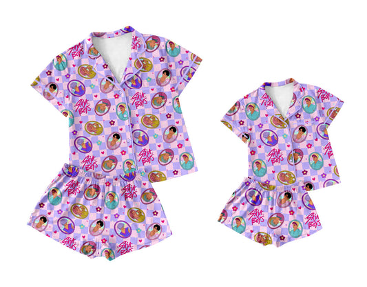 25.11.10 custom each style moq 5 eta 6-8week Sibling Sister short sleeve shorts sets and adult set match design