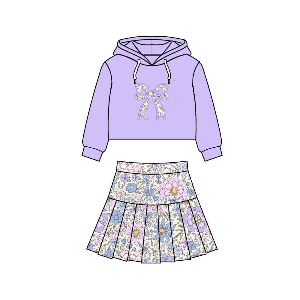 25.11.19 custom each style moq 5 eta 6-8week Sibling Sisters floral bow baby girl clothes long sleeve skirts sets 5 match family design
