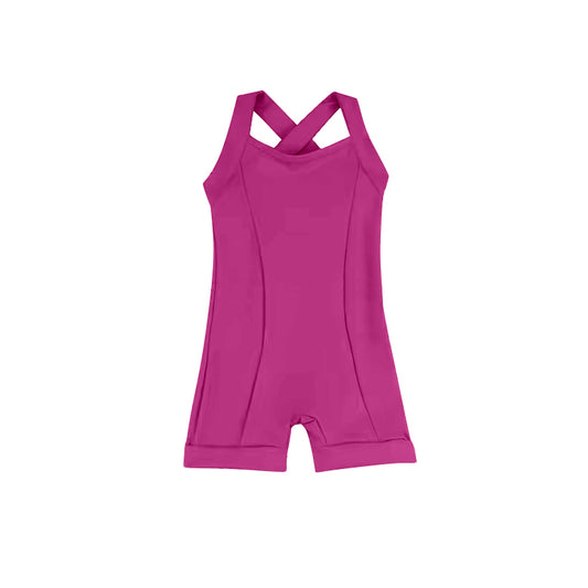 7.3 custom each style moq 5eta 4-6week purple Yoga Clothes baby girls clothes sleeveless sets
